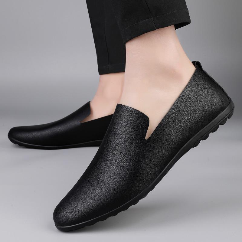 Men's Soft Leather Shoes Classic Loafers High Quality Cowhide Casual Shoe Slip on Driving Shoes Moccasins Big Size46 Man Shoes