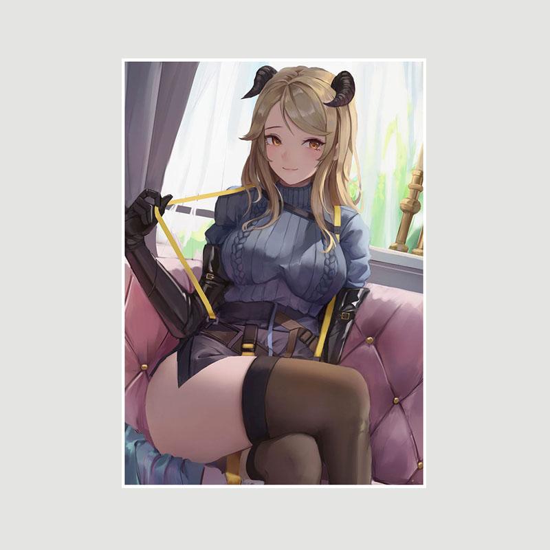 Home Decor Painting Sweet Little Loli Anime Girl Poster Cute Lolita Manga Figure White Paper Posters and Prints Bar Bedroom Decoration Mural