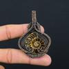 Ammonite Fossil Gemstone Pure Copper Wire Wrapped Handmade Pendant Jewelry