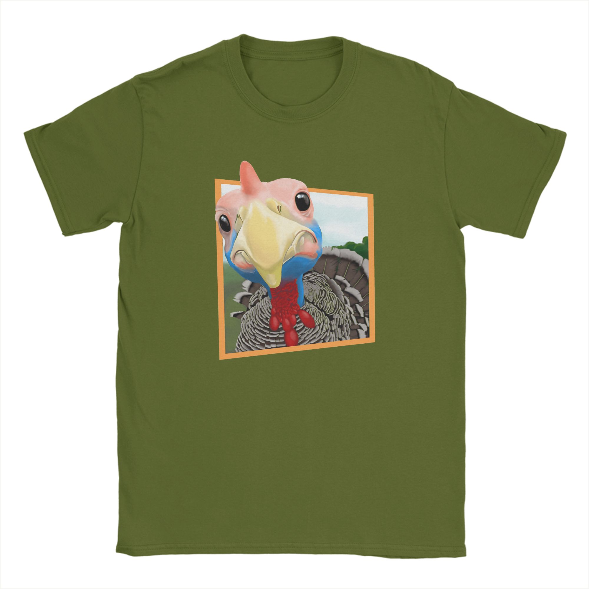

Thanksgiving Day Turkey T-Shirts Men Crazy Pure Cotton Tee Shirt Crew Neck Short Sleeve T Shirts Gift Idea Clothes 4XL