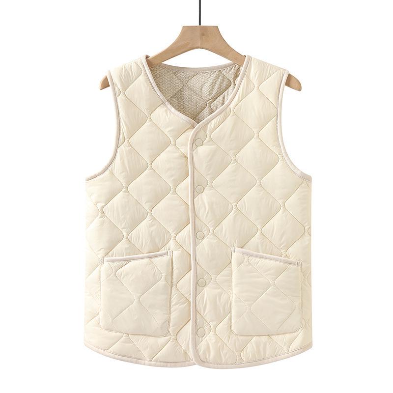 

Unisex Windproof Waterproof Wool Vest: Five White Geese Inflatable Plush Gilet for Fall/Winter 4XL (90-100 kg) брудно-білий