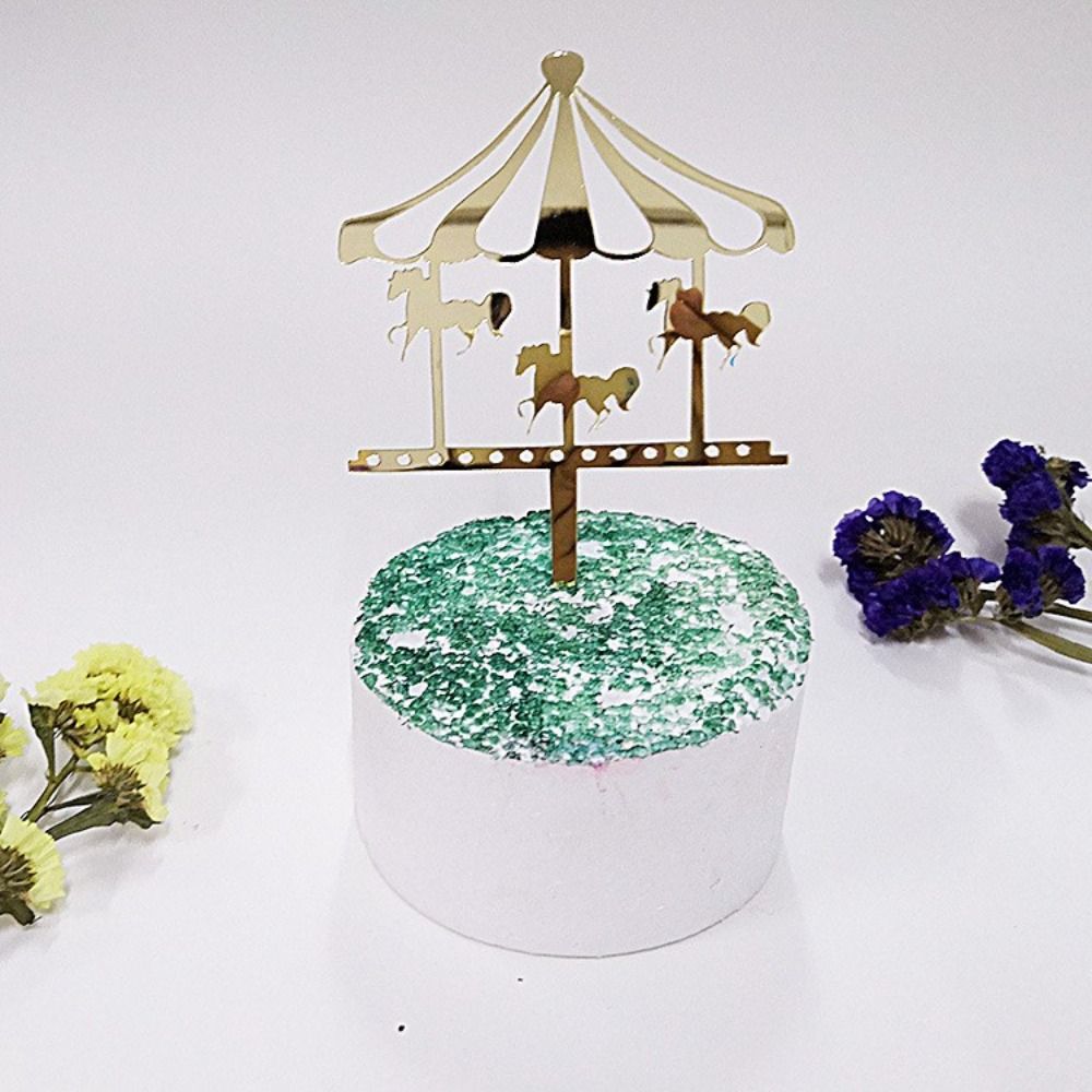 Acrylic Card Insertion Cartoon Cake Decoration Carousel Cake Toppers Dessert Table Decoration