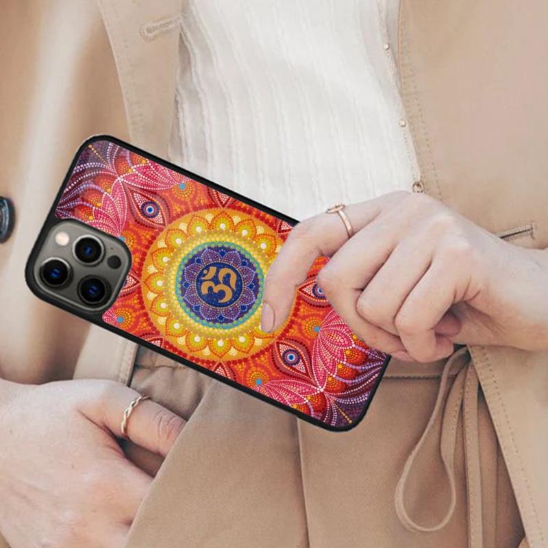

Colored Mandala Om (Aum) Symbol Magnetic Phone Case For APPLE iPhone 17 Air 16 14 13 12 Pro Max 15 Plus Wireless MagSafe Cover iPhone 13mini