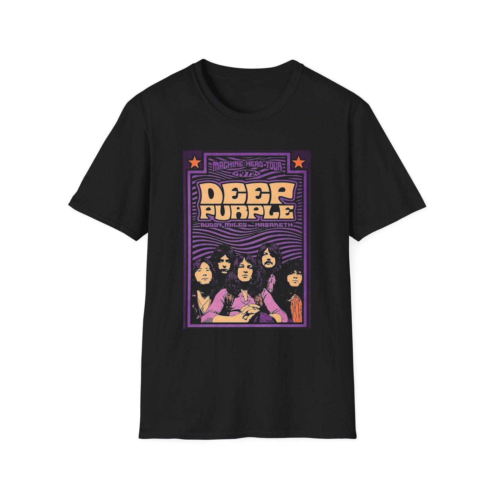 Deep Purple, T-Shirt, Vintage Rock Tee, Music Lover Gift, Concert Apparel, 4XL