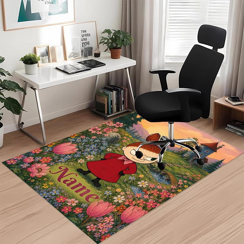 Custom Name Little My Printed Carpet, Rug for Office Chair Living Room Bedroom Kitchen Room Decor Gifts.