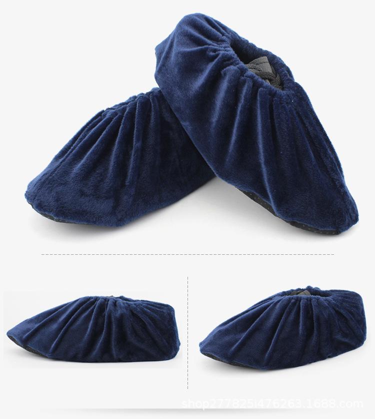 Thickened Non-Slip Adult Fleece Shoe Covers for Indoor Use, Reusable and Washable.