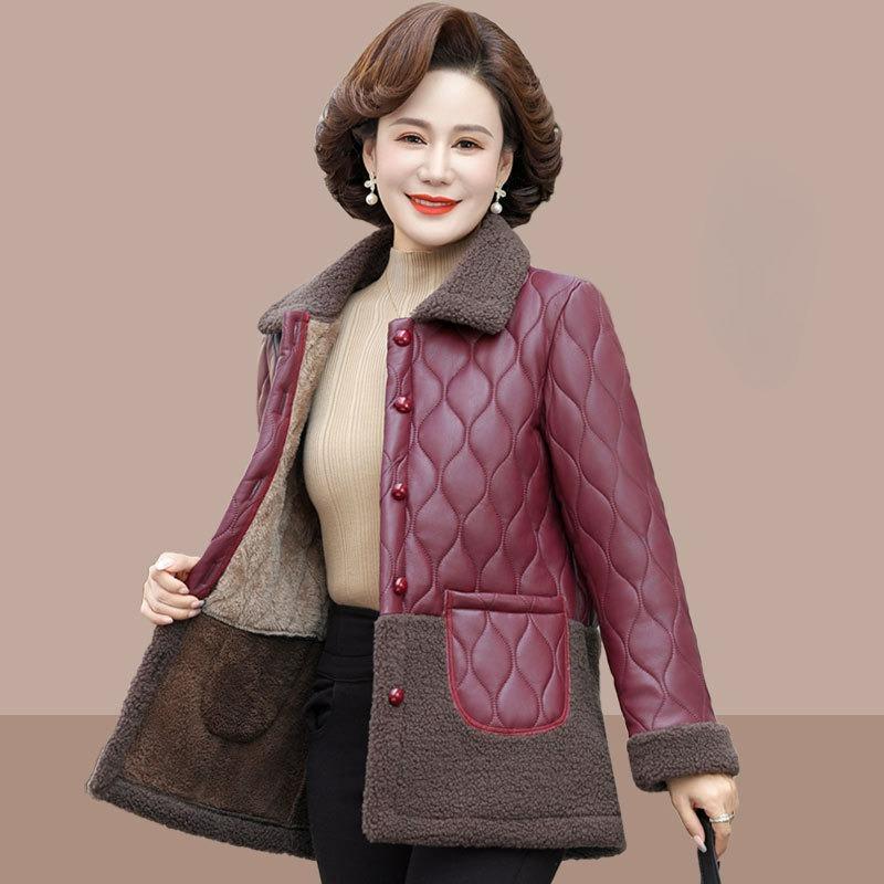 

Зимняя стеганая куртка плюс бархатная куртка короткая женская в западном стиле теплая стеганая куртка L красный