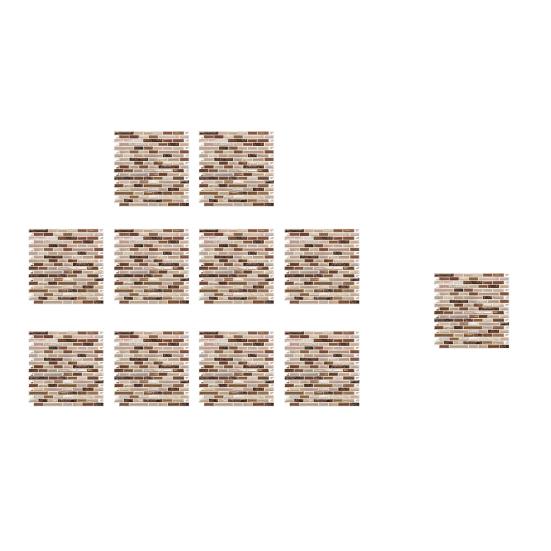 Decorative Adhesive Wall Sheets 3D Gel Faux Mosaic Stickers, Easy Peel & Stick Backsplash Tile Textured Panels Vintage Brick Wallpaper for Kitchen,