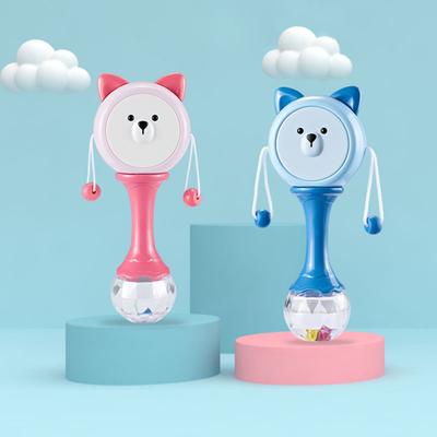 Cartoon Animal Rattle Drum Toy Cute Baby Plastic Hand Drum Emotional Comfort Soothing Toy Children Musical Rattle Early Sensory Toy