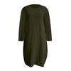 Damen-Kleid mit Taschen, lockeres Damen-Ausschnitt, lässig, langes Oberteil, Kleid in Übergröße