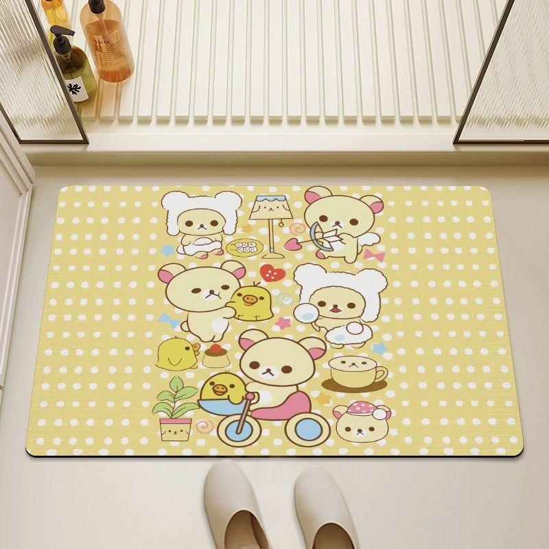 Cartoon Easy Bear Bathroom Floor Mat Absorbent Diatom Mud Floor Mat Bedroom Toilet Toilet Door Household Foot Mat