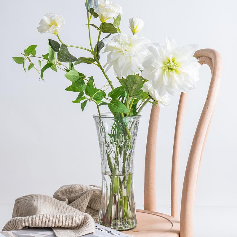 Thickened Transparent Glass Vase for Hydroponic Bamboo & Dry Flower Arrangement