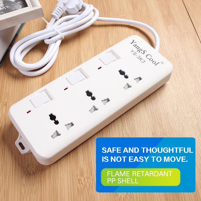 Multi-Standard Power Strip with USB: EU, US, DE, UK, Thai Compatibility