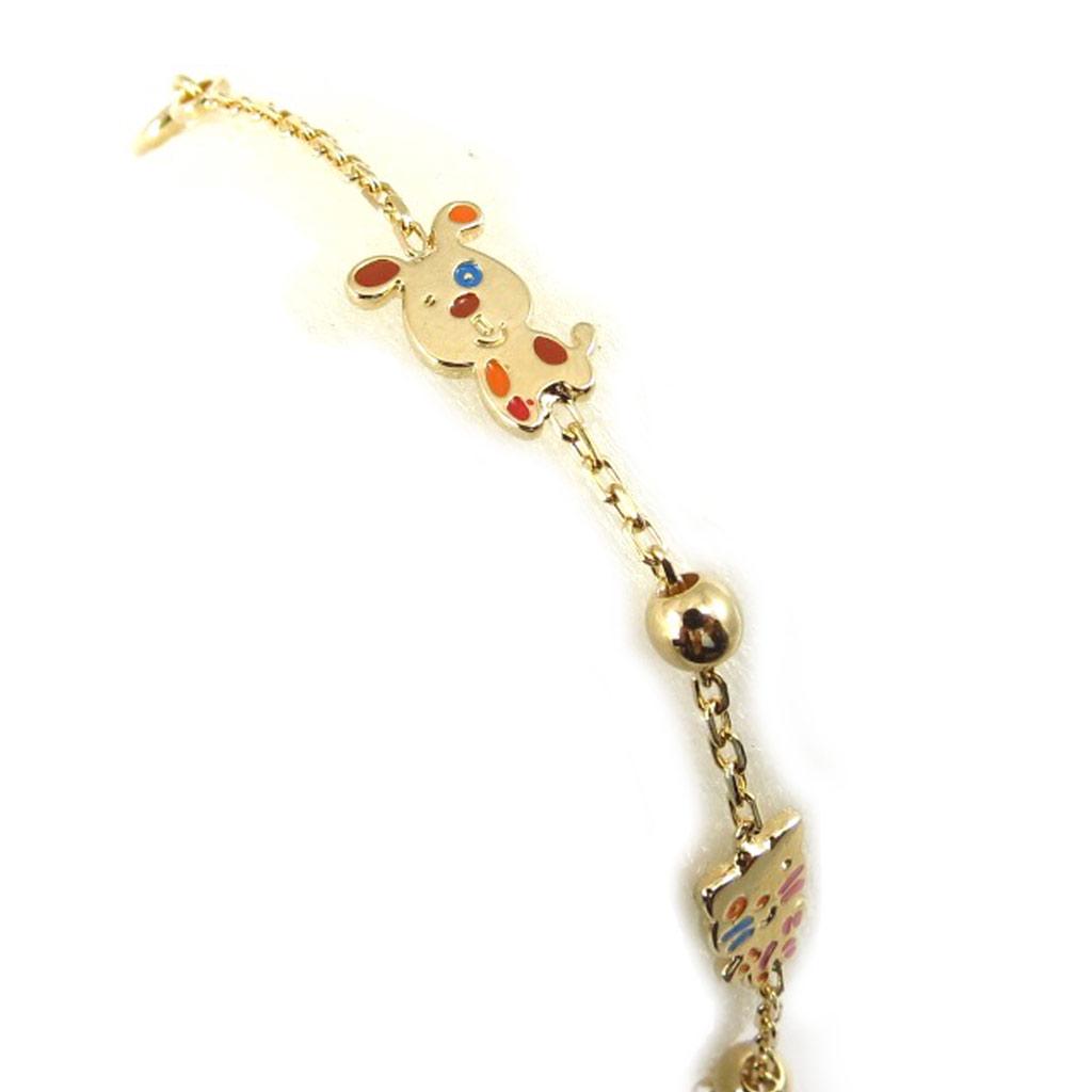Altesse [K6361] - Multicolored 'Animals' Gold-plated Bracelet