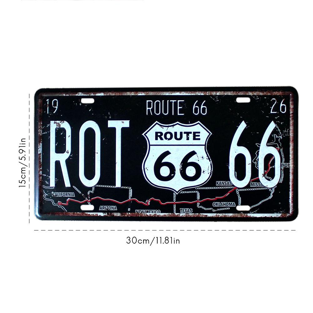 Route 66 USA R66 License Plate American Metal Sign Vintage Plaque Auto License Plate Garage Home Wall Decor