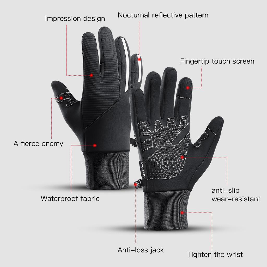 Early Winter Thermal Gloves,Polar Fleece Touchscreen Warm Glove Anti-Slip Driving,Riding,Running,Bike Cycling Gloves Men