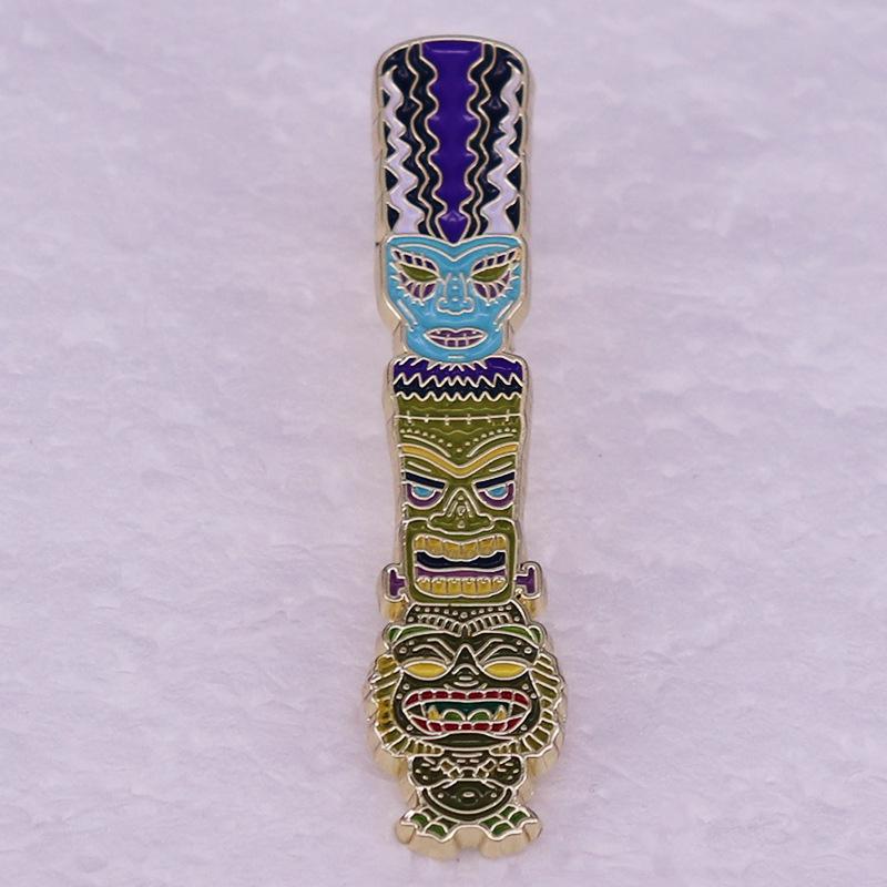 Брошь-тотемный столб «Монстр Франкенштейна» Научно-фантастический Хоррор Значок