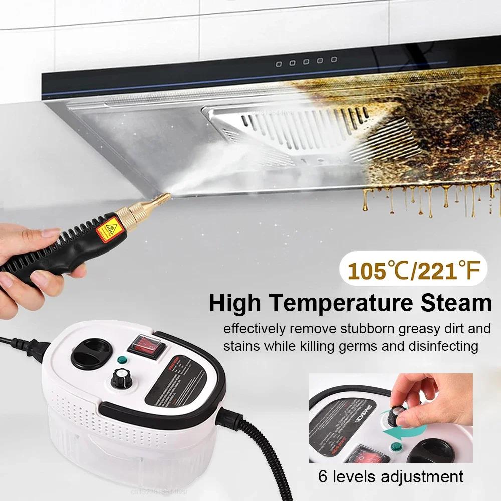 Steam Cleaner 2500W High Pressure High Temperature Sterilization Handheld Steam Cleaner for Home Kitchen Hood Car Steam Cleaner