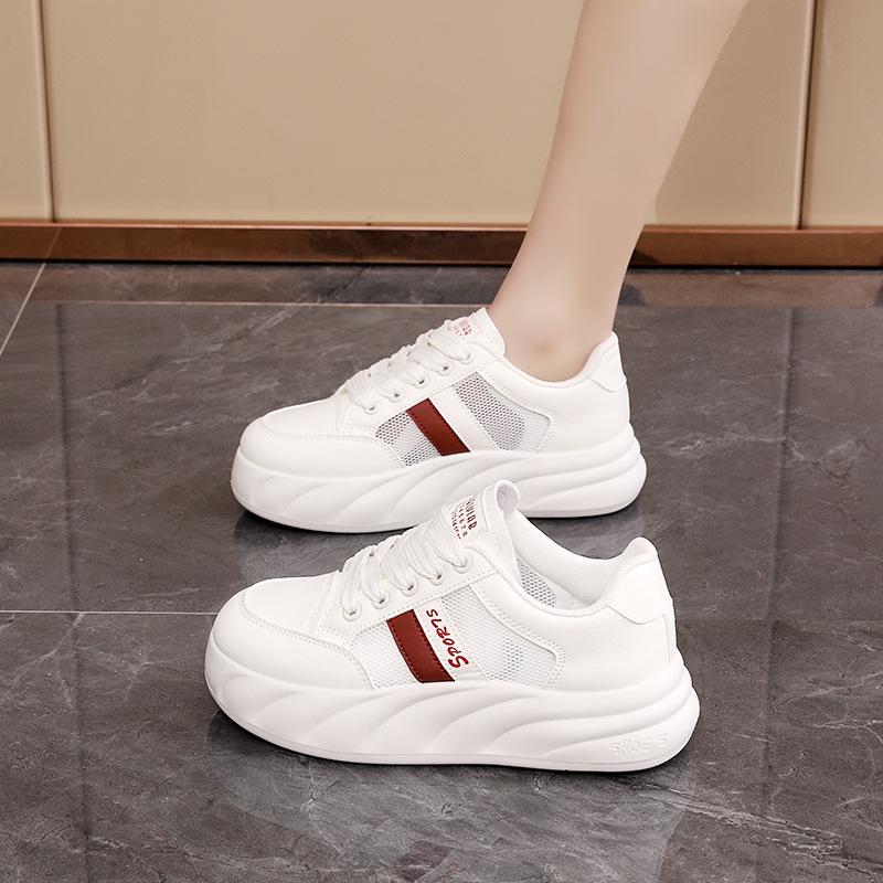 

Mesh breathable board shoes women s 2024 spring new lightweight thick-soled versatile casual explosion color matching white shoes 0 40