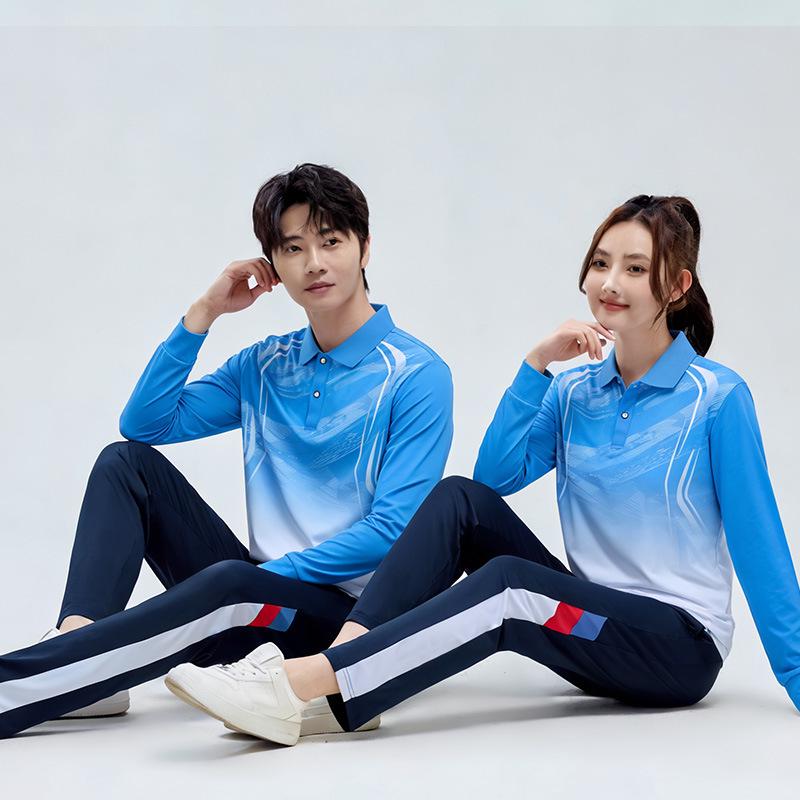 Unisex Long Sleeve Polo Sports Set - Spring/Autumn Team Uniform