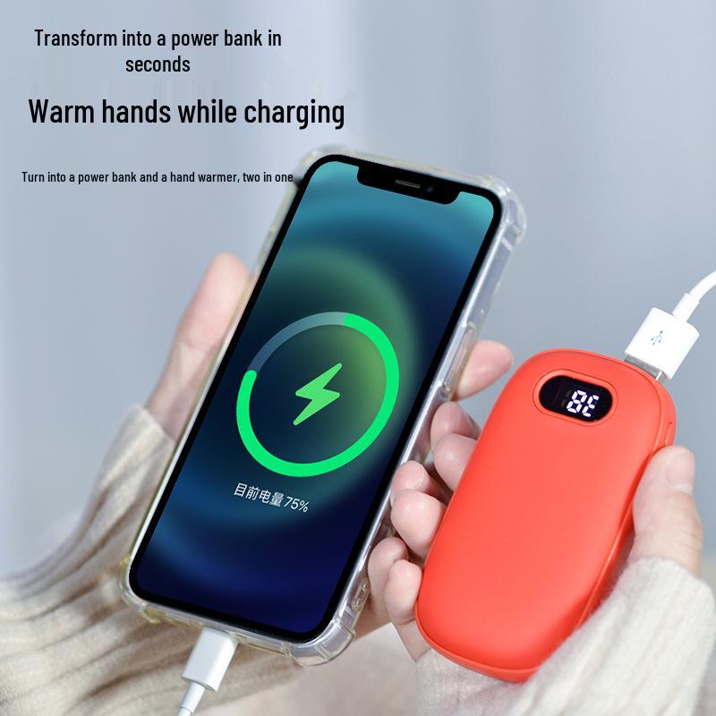 2-in-1 USB Rechargeable Hand Warmer & Charger with Digital Display