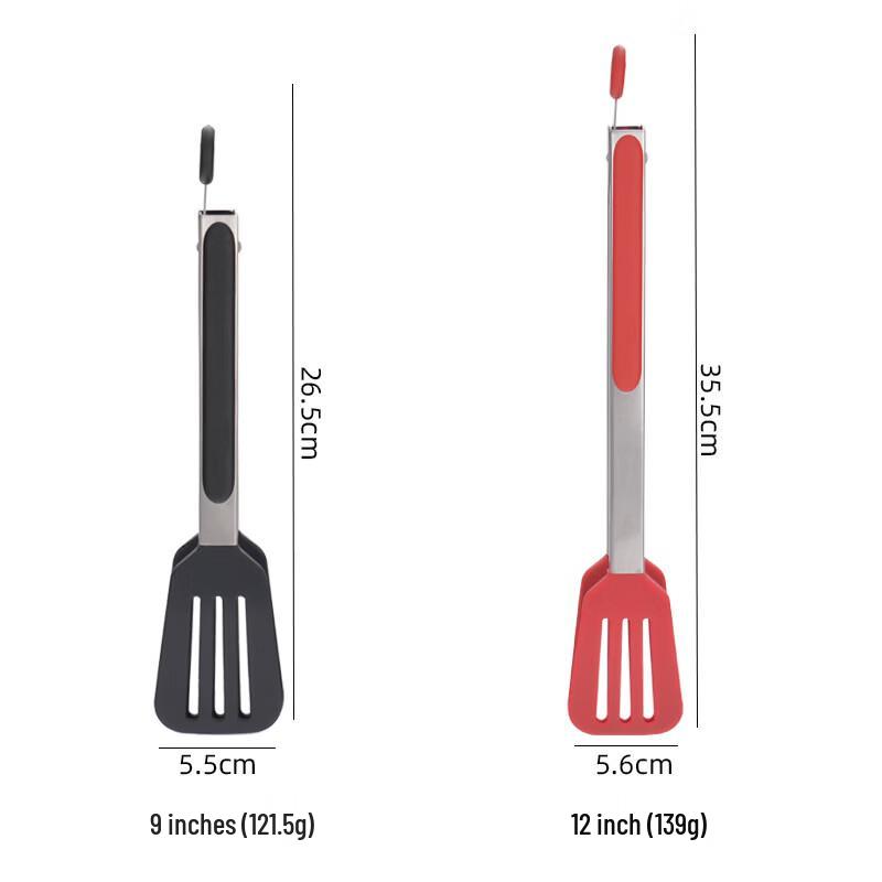 ZISIZ 12-inch Red Multi-Purpose Food Tongs