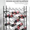 Wine Holder Rack with 10 Tier 60 Bottles Storage Ideal Bar Display In Black 63 X 20.5 X 118cm