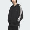 Adidas FW24 Casual Sports Series Brand Logo Stripe Loose Fit Hooded Jacket Unisex Jacket Black JL6077