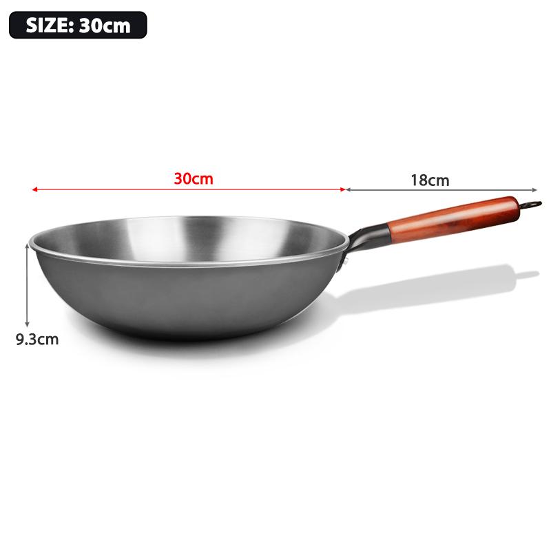 

30/32 см железный вок, традиционный вок ручной работы, кухонная посуда, сковорода без покрытия, электромагнитная печь, общий железный горшок