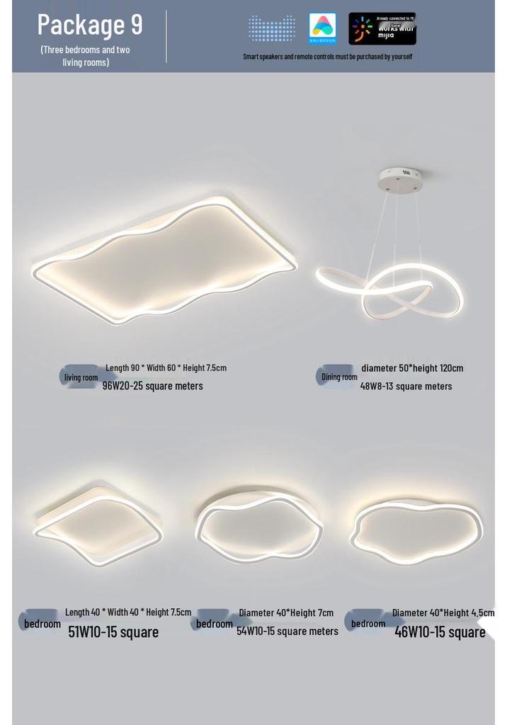 Modern Nordic Master Bedroom Ceiling Light with Smart Mijia & Tmall Genie Support for Home & Study Room