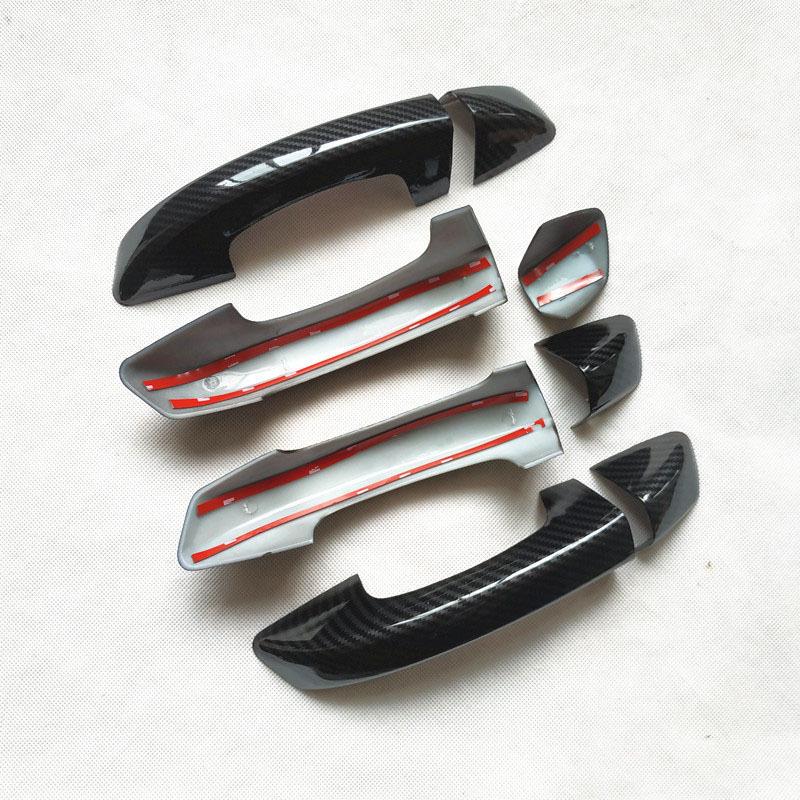 Door Handle Cover Plastic Imitation Carbon Fiber Trim fit for Skoda Superb 2 MK2 2010 2011 2012 2014 Car Styling Accessories