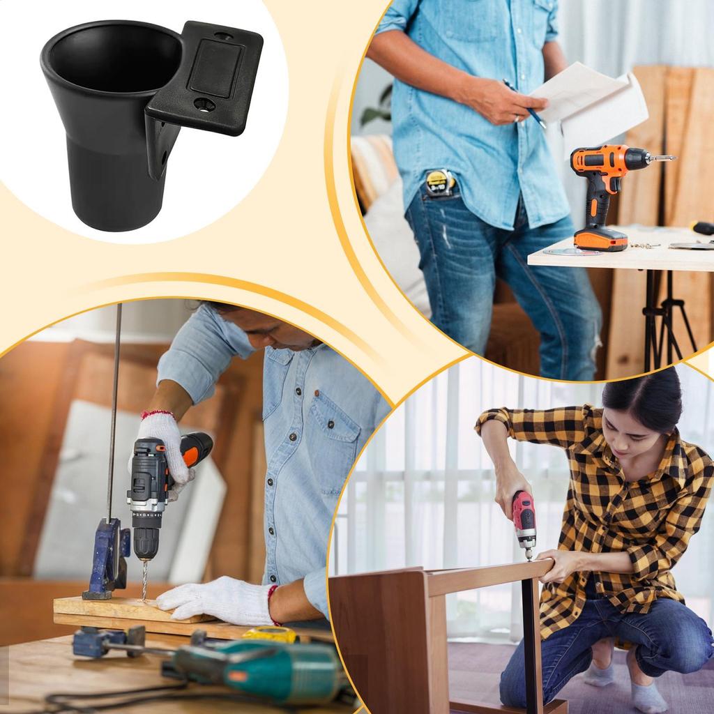 Screwdriver Holder Black ABS Storage Rack Cup Storage Mount Carpentry Accessories Electric Batch Stand Woodworking Tool