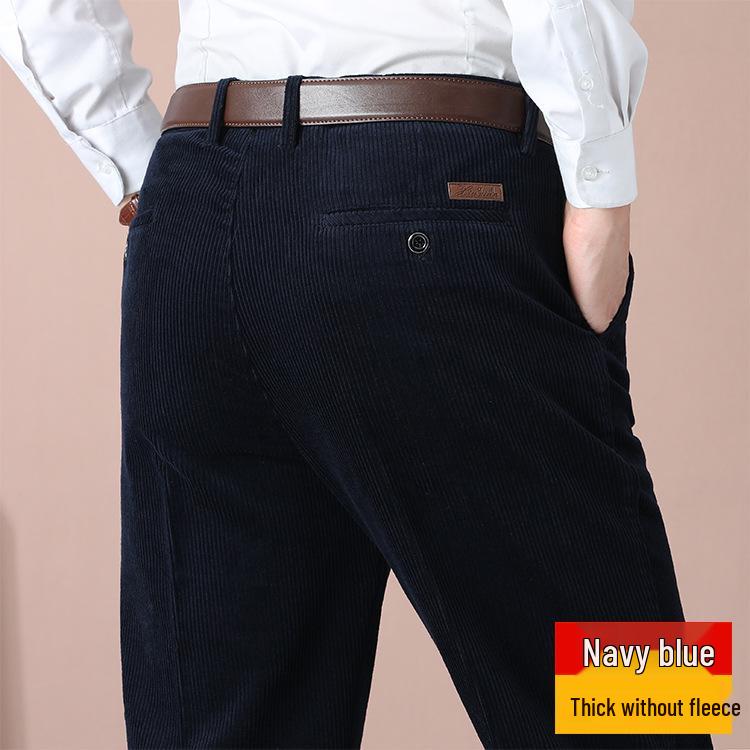 

Мужские вельветовые брюки широкого рубчика на осень/зиму: Двубортные, Свободный крой, Теплые, Толстые, Плюс вельвет, Прямые штанины, Чистый хлопок, Для среднего возраста. 42 (waist 32 inches)