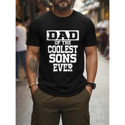 European Sizes [Short-Sleeve Breathable T-Shirt] Men's Casual Short-Sleeve T-Shirt with Letter Print - Breathable Round Neck, Machine Washable