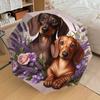 1pc Dachshund Floral Portrait Umbrella with Plastic Handle,Suitable for All Seasons Home Travel Outdoor UmbrellaDD299