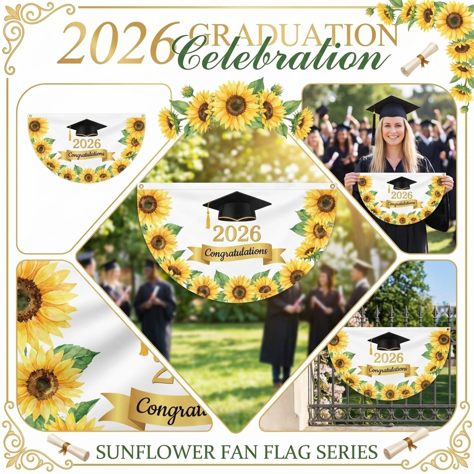 

Graduation Fan Flag 2026 Series Graduation Party Decorative Fan Flag one size
