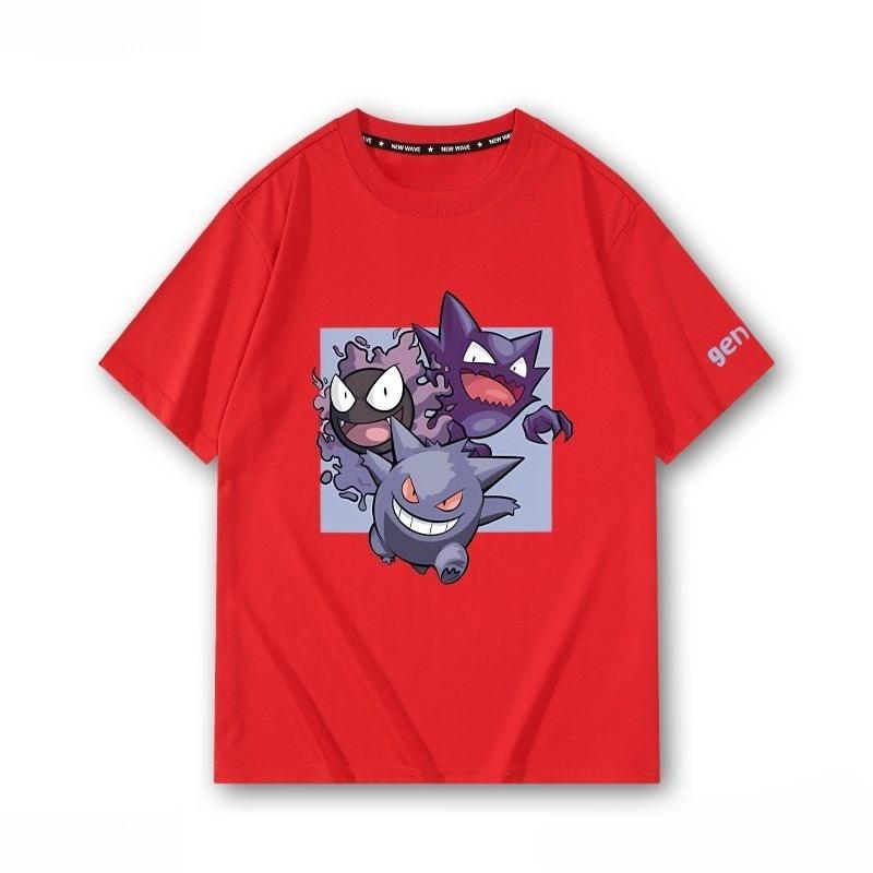 Pokémon Gengar Printing Tee 100 Cotton Tshirt Mens 2026 Summer Fashion Oversize Street Casual Y2K Tops Streetwear Clothing