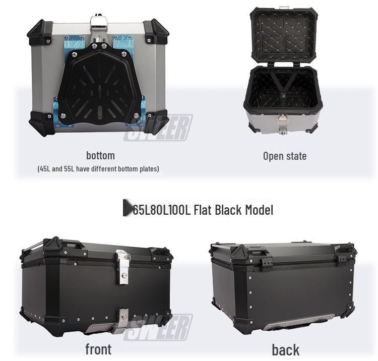 45L/100L Large Capacity Aluminum Alloy Electric Vehicle Tail Box for Motorcycles & Electric Bicycles