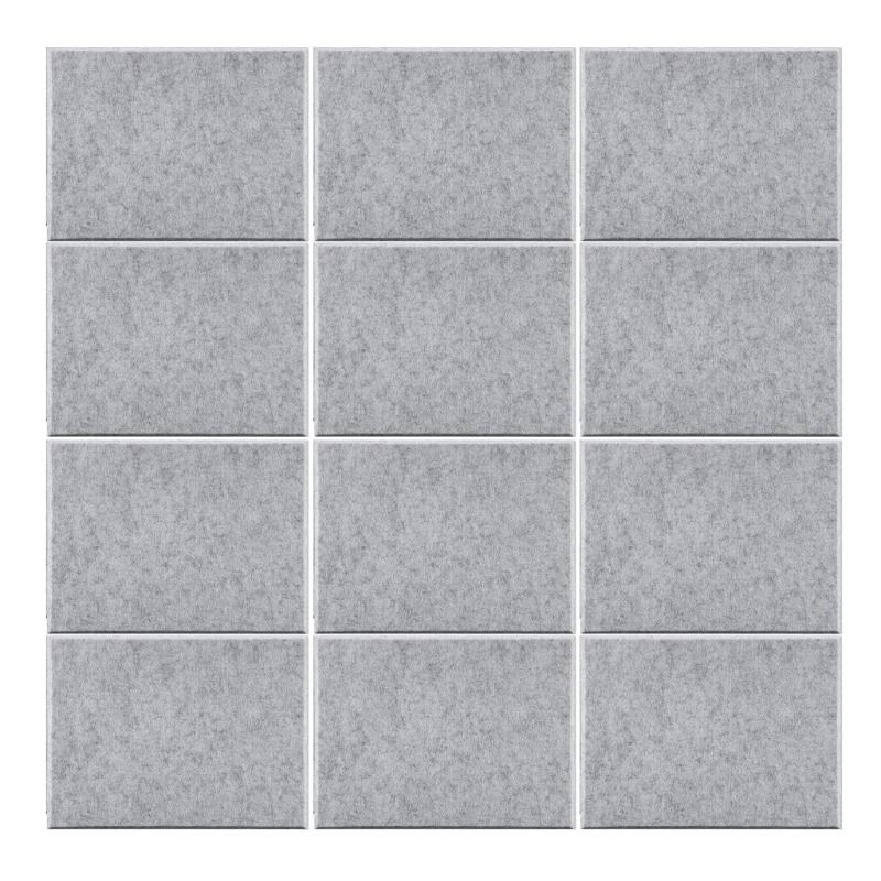 

Pack of 12 Polyester Fiber Soundproof Wall Panels Wall Tiles Sound Absorbing Panels Suitable for Living Room Studios срібло сірий колір