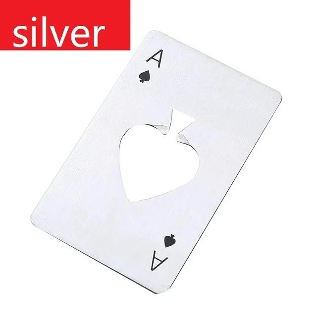 1PCS Poker Bottle Opener Portable Stainless Steel Bottle Opener Ace of Spades Credit Card Bottle Opener Cocina Accesorio Cheap