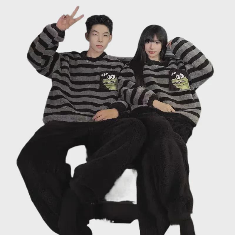 "Herbst/Winter Flanell Korallenfleece Pyjamas für Paare"