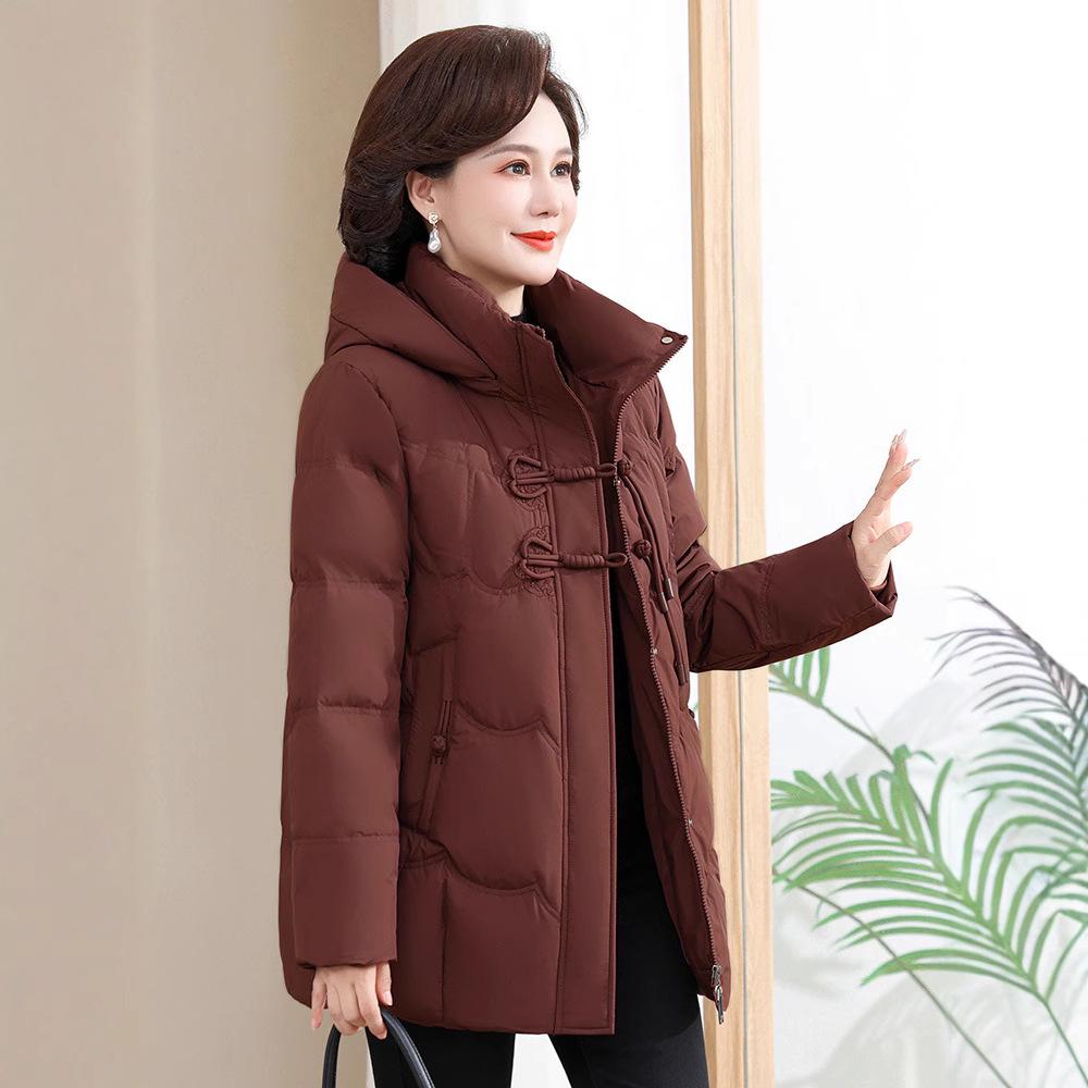 Authentic 2024 Winter Down Jacket for Middle-Aged and Elderly Women - Thickened Short Coat