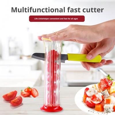 Grapes Cutter Strawberry Slicer Small Tomato Cherries Cutter Fruit Container Holder