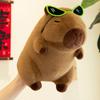 Wear Glasses Capybara Plush Toy Cartoon Capibara Fluffty Doll Cute Capybara Plush Doll  Home Decor