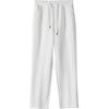 Spring and Autumn g-Chinese cotton wide-footed sweatpants men's same solid-color loose pants casual pants straight flat-top trousers