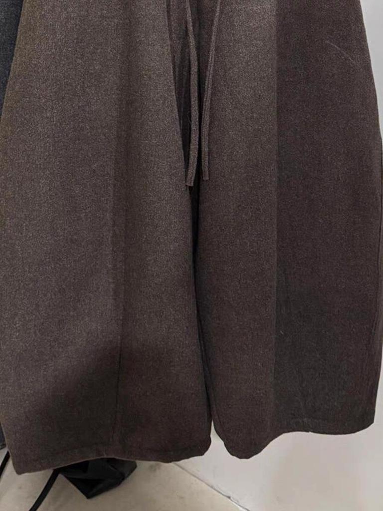 Women's Stylish Red Corduroy Wide-Leg Floor-Length Pants