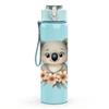 1PC Cute Koala Eucalyptus Print 750ml Color Plastic Sports Water Bottle Leakproof Flip Straw Lid Suitable for Sports Office Home Use