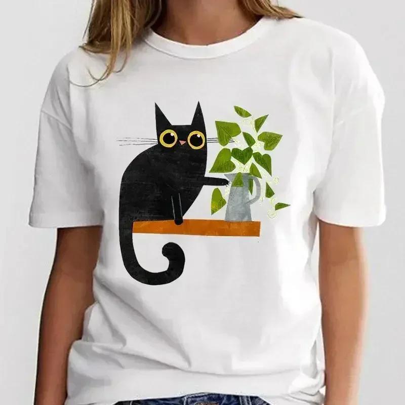 Women's Printed T-shirt, Fashionable Clothing, Cat Trend, New Style, T-shirt, Top
