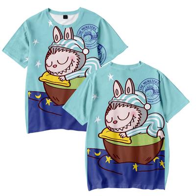 T-shirts Femme Homme LABUBU Imprimé Col O Manches Courtes Oversize Mode Vêtements Homme Streetwear