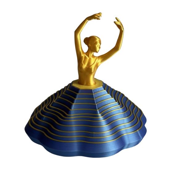 3D Printed Spinning Ballerina Fidget Toy Ballet Girl Figurine Stress Relief Desk Decor Expanded Sensory Spiral Toy for Adults Teens